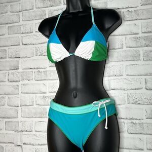 SPLIT Colorblock Green & Blue Bikini Size Medium